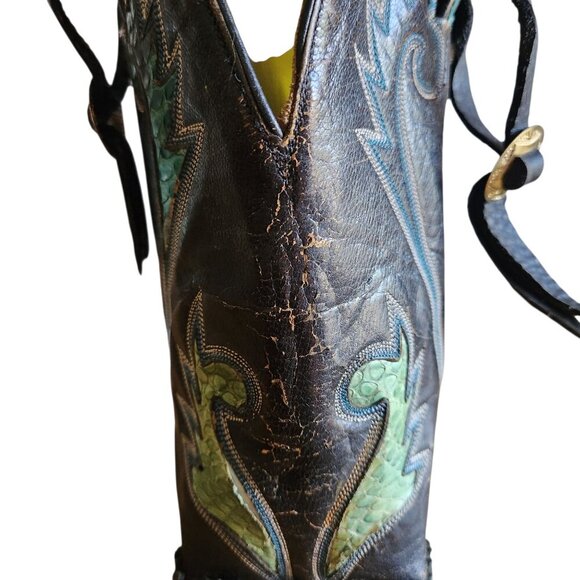 Vintage Southwestern Hondo Western Cowboy Concho Turquoise Boot Bottle Holder - Picture 6 of 10